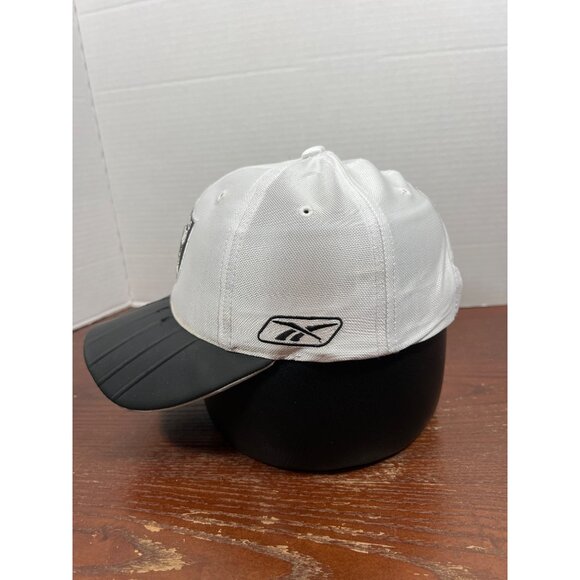 Reebok NFL Raiders White & Black Hat Adjustable Embroidered Logo Mens Cap X3 - Picture 2 of 5